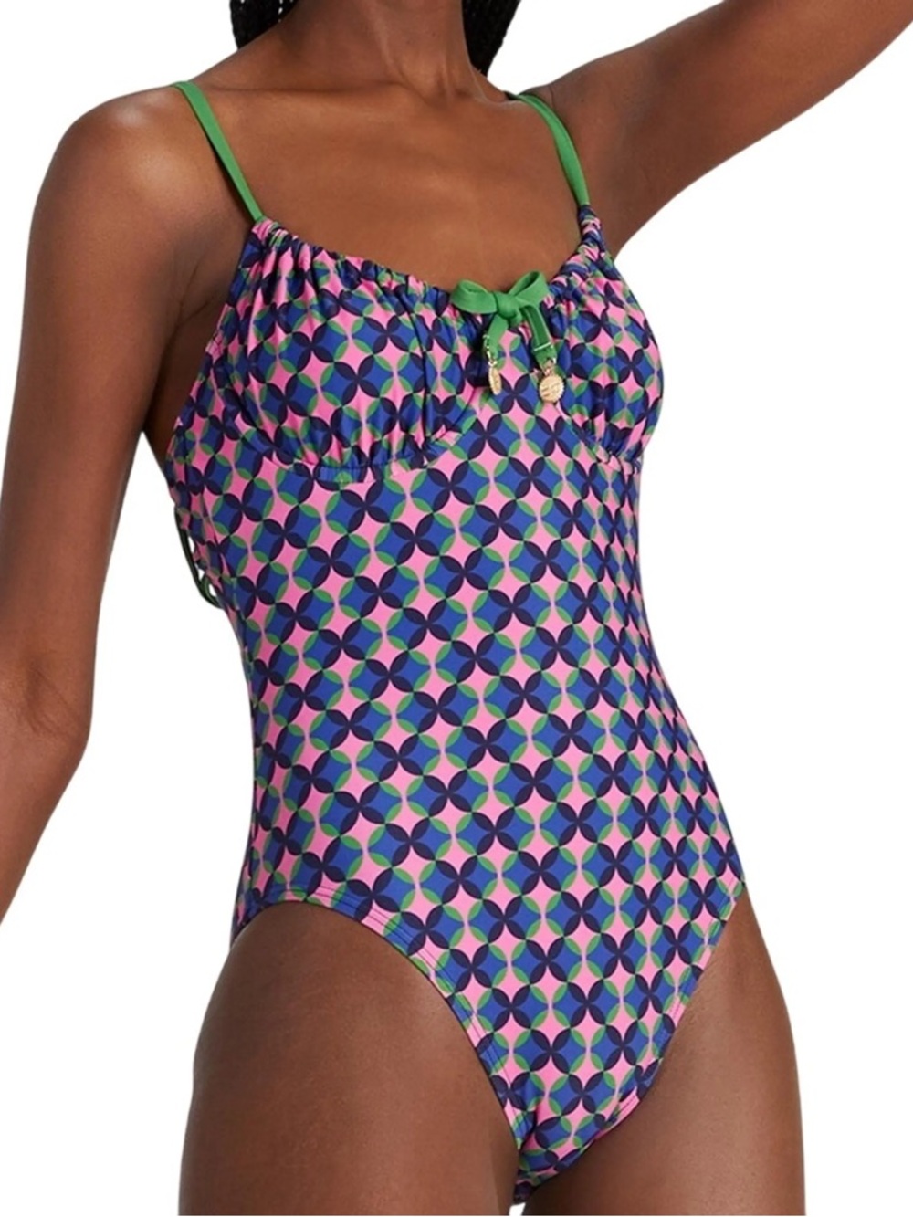 Kate Spade  New York Patio tile print underwire one-piece swimsuit